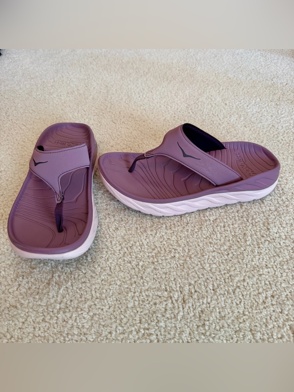 Hoka One One Ora Recovery Flip Flops Purple Pink Womens Size 10
